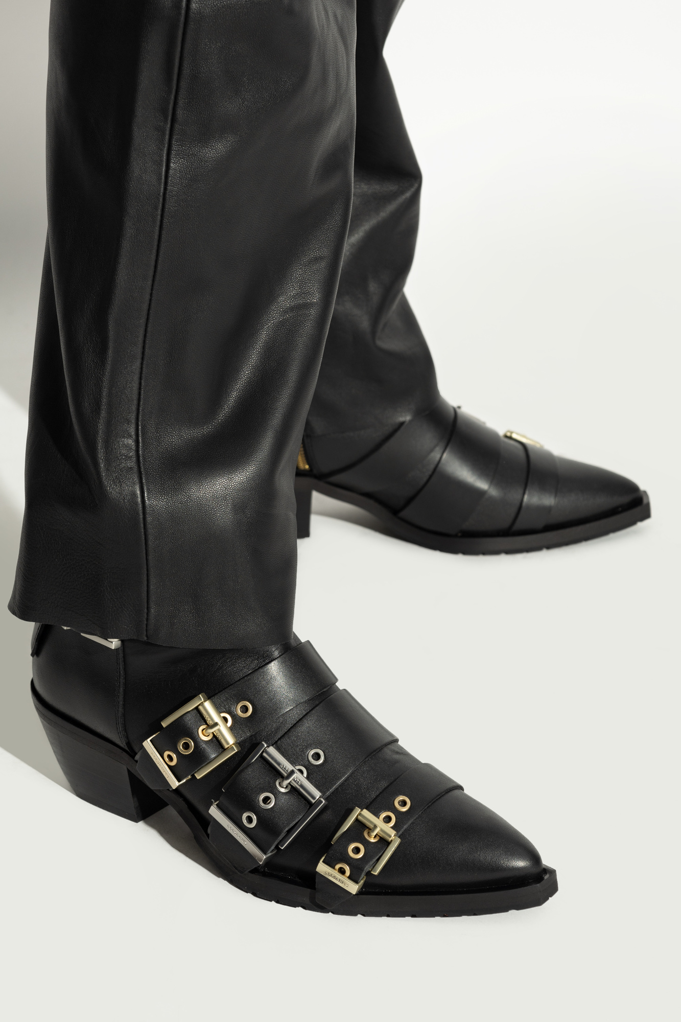 AllSaints Black Leather deals Ankle Boots